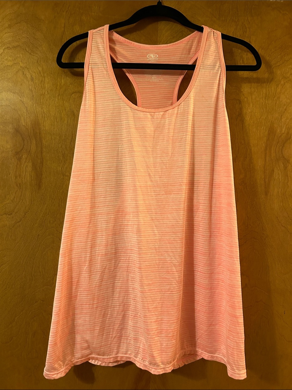 Lightweight Coral Pink Striped Racerback Tank XXXL